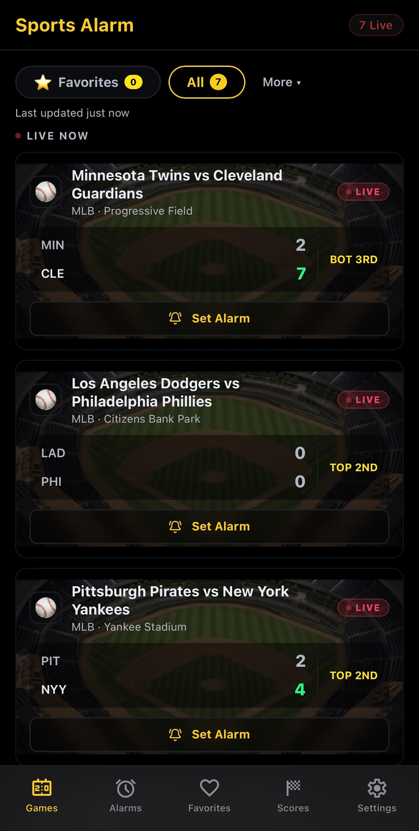 Sports Alarm screenshot 2