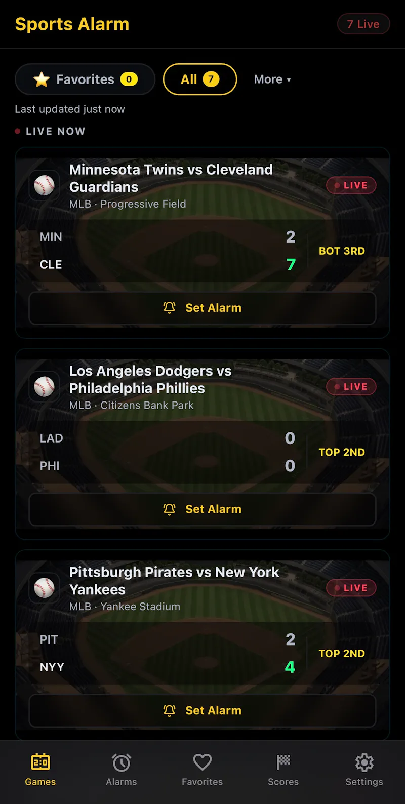Sports Alarm screenshot 2