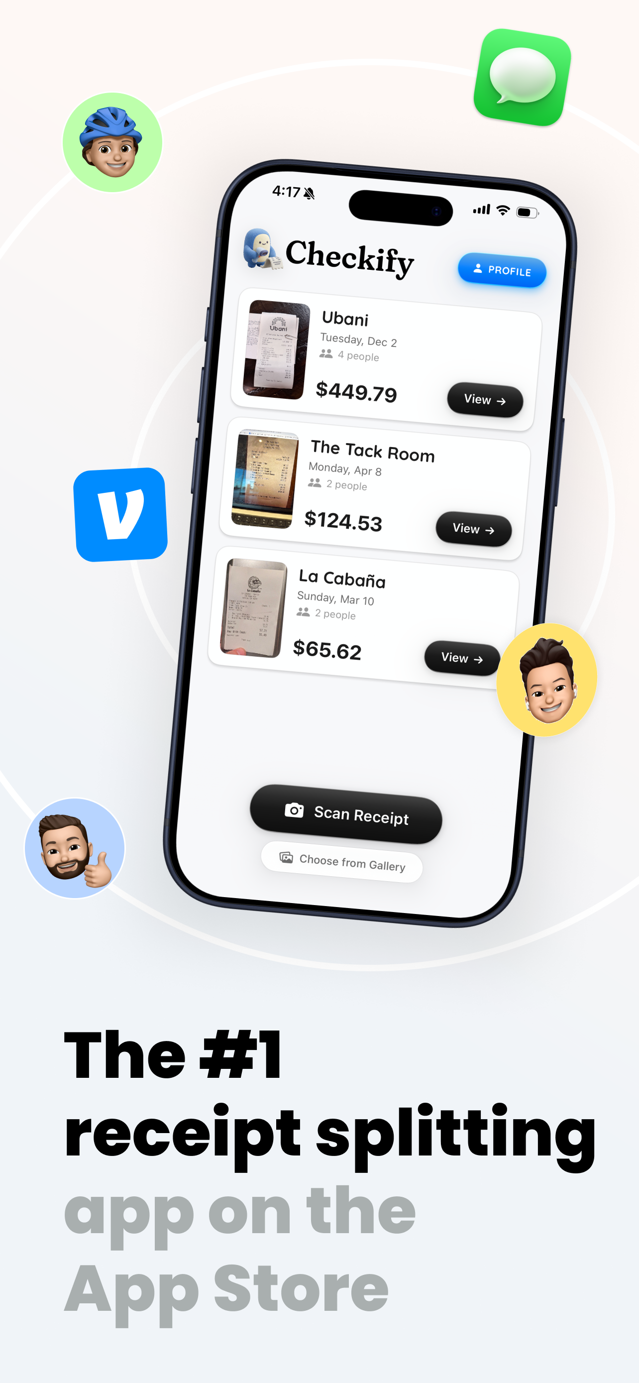 Checkify: #1 AI Bill Splitter - Main product screenshot demonstrating key features and user interface