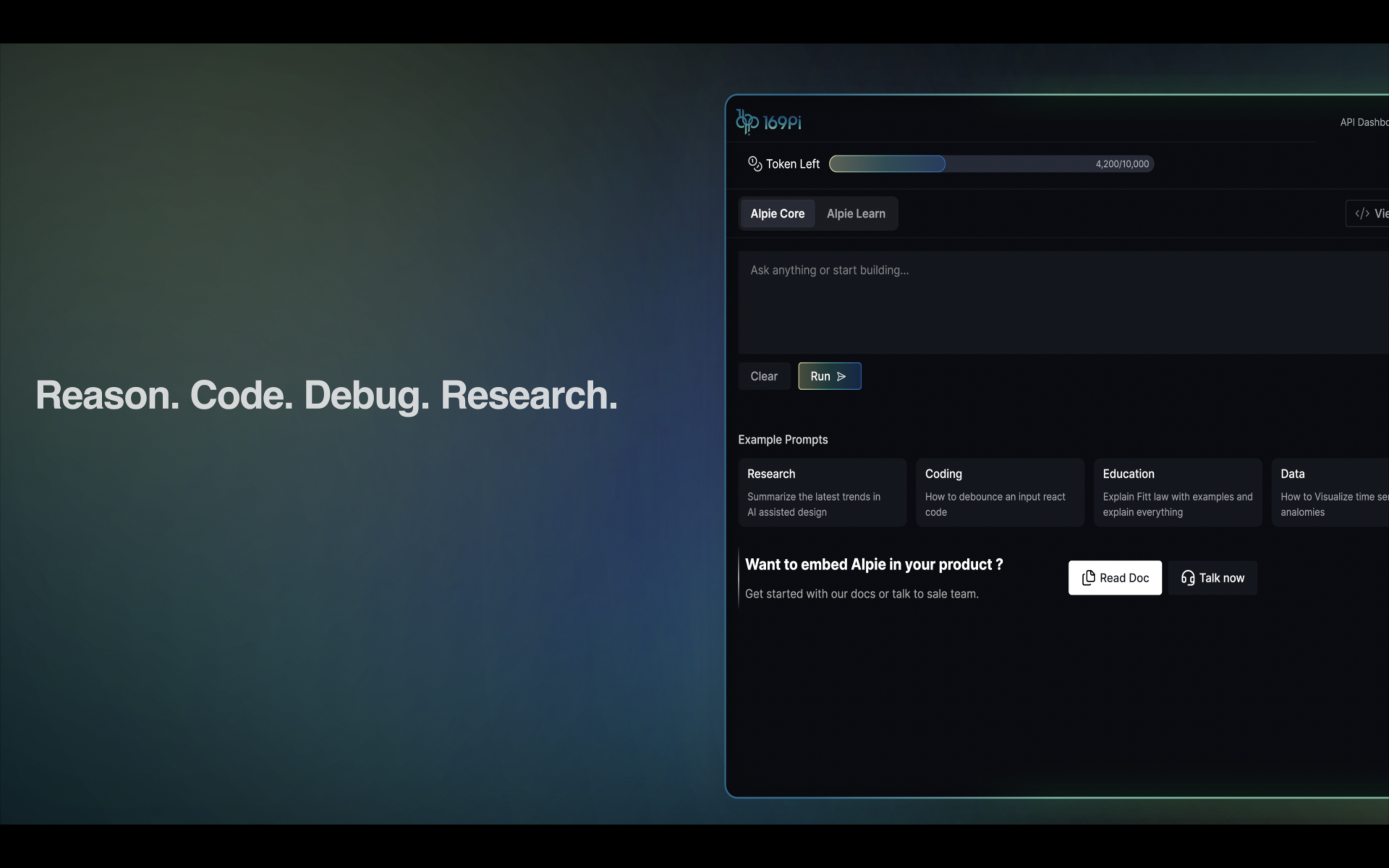 169Pi Playground - Main screenshot showing features and interface