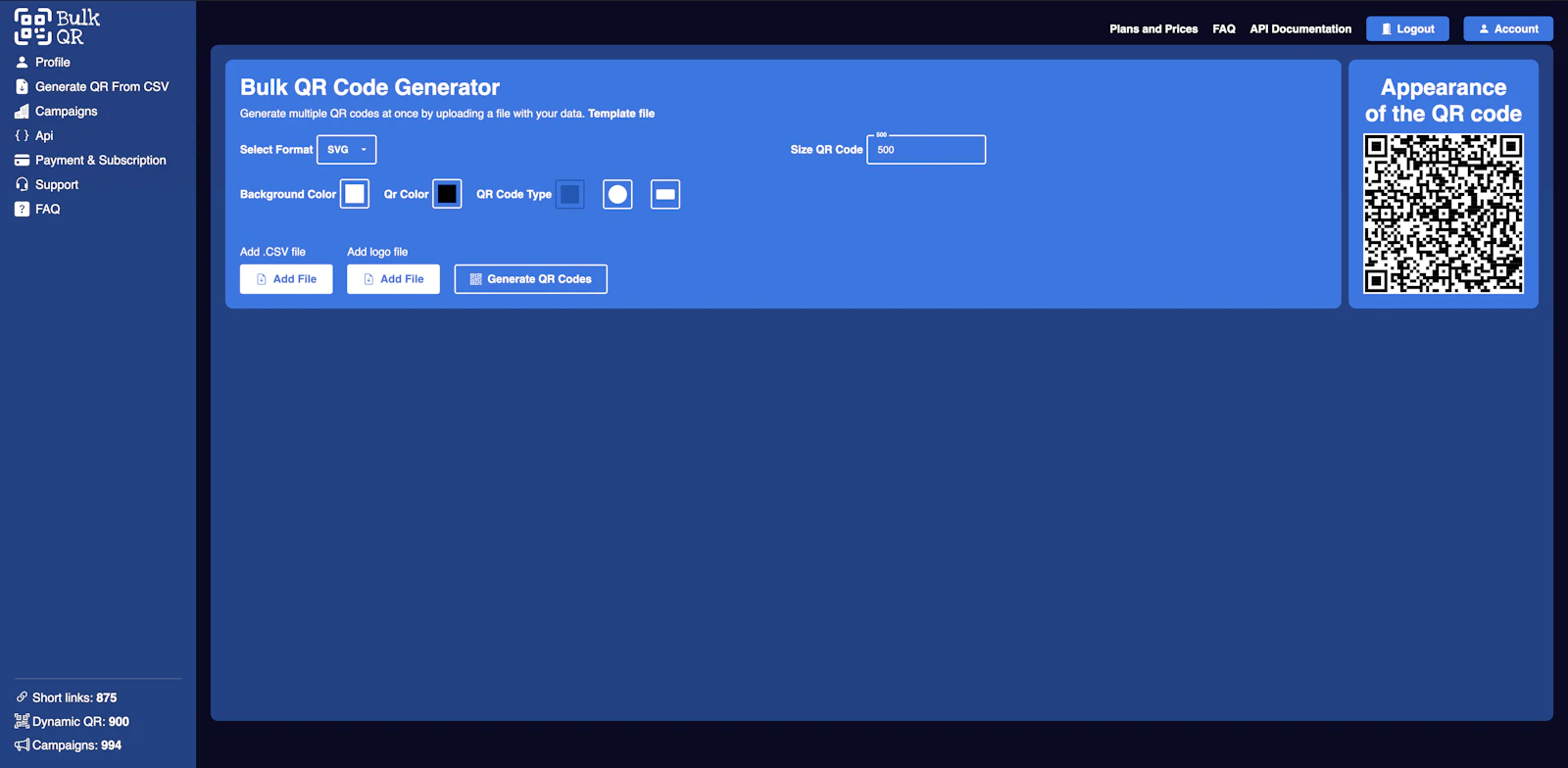 BulkQR screenshot 2