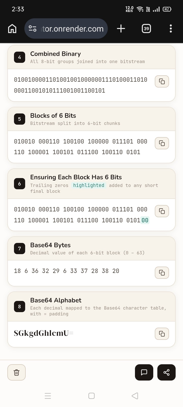 Base64 Encoding Visualizer gallery image