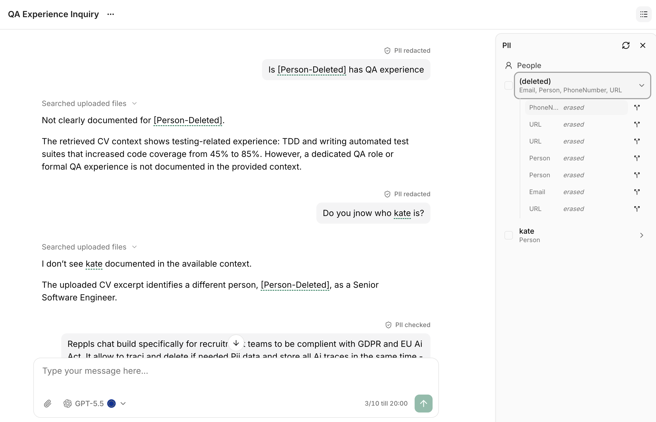 RepplsGPT - GDPR complient chat gallery image