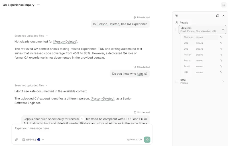 RepplsGPT - GDPR complient chat screenshot 3