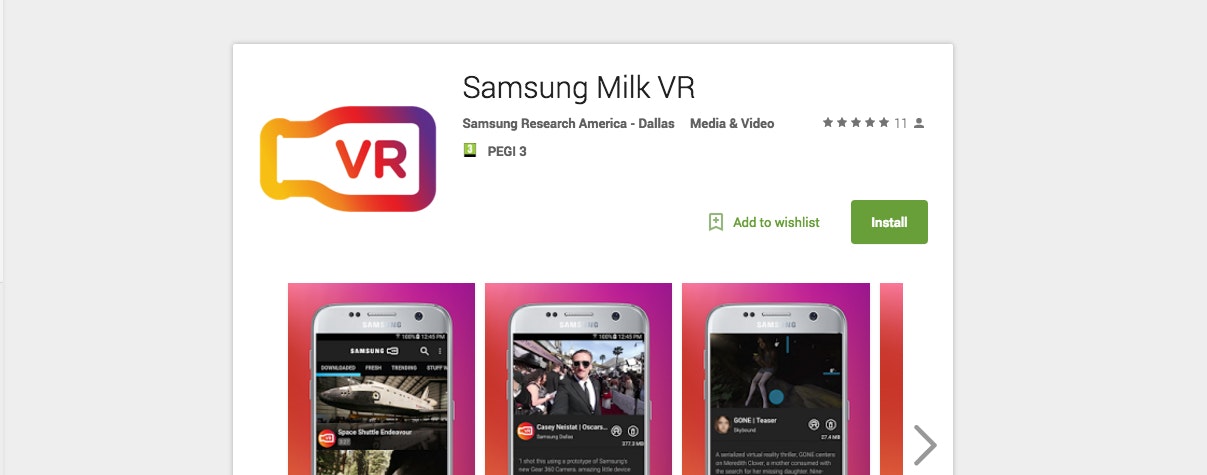 Samsung Milk VR App gallery image