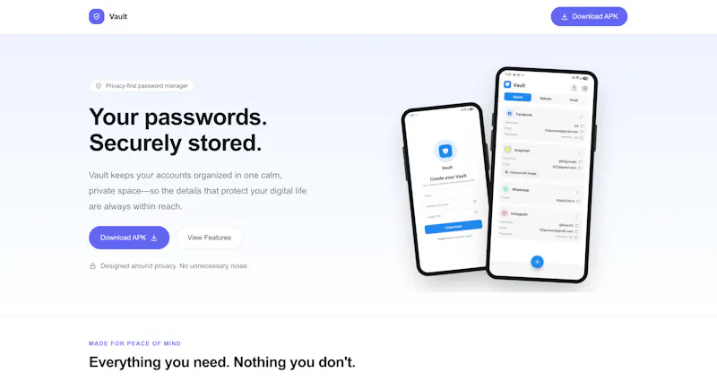 Vault - Password Manager screenshot 1