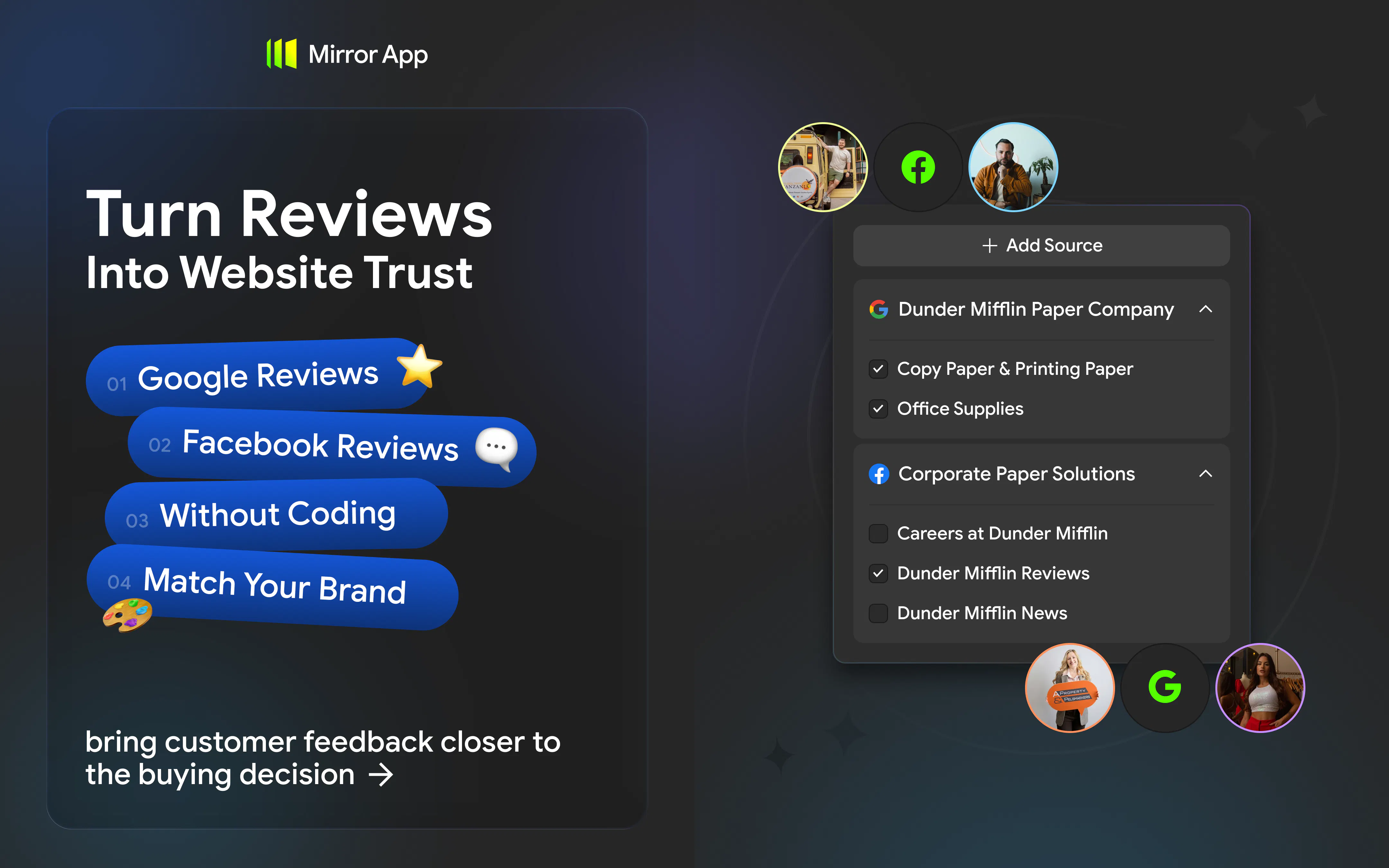 Mirror App. Reviews Widget gallery image