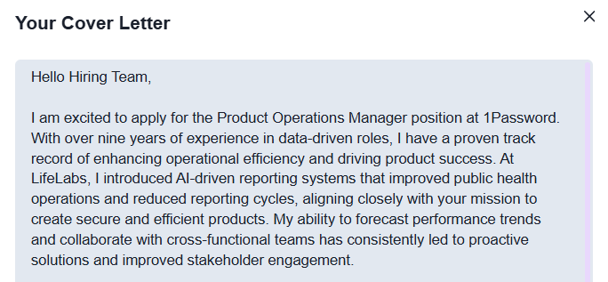 CoverLetterGo gallery image