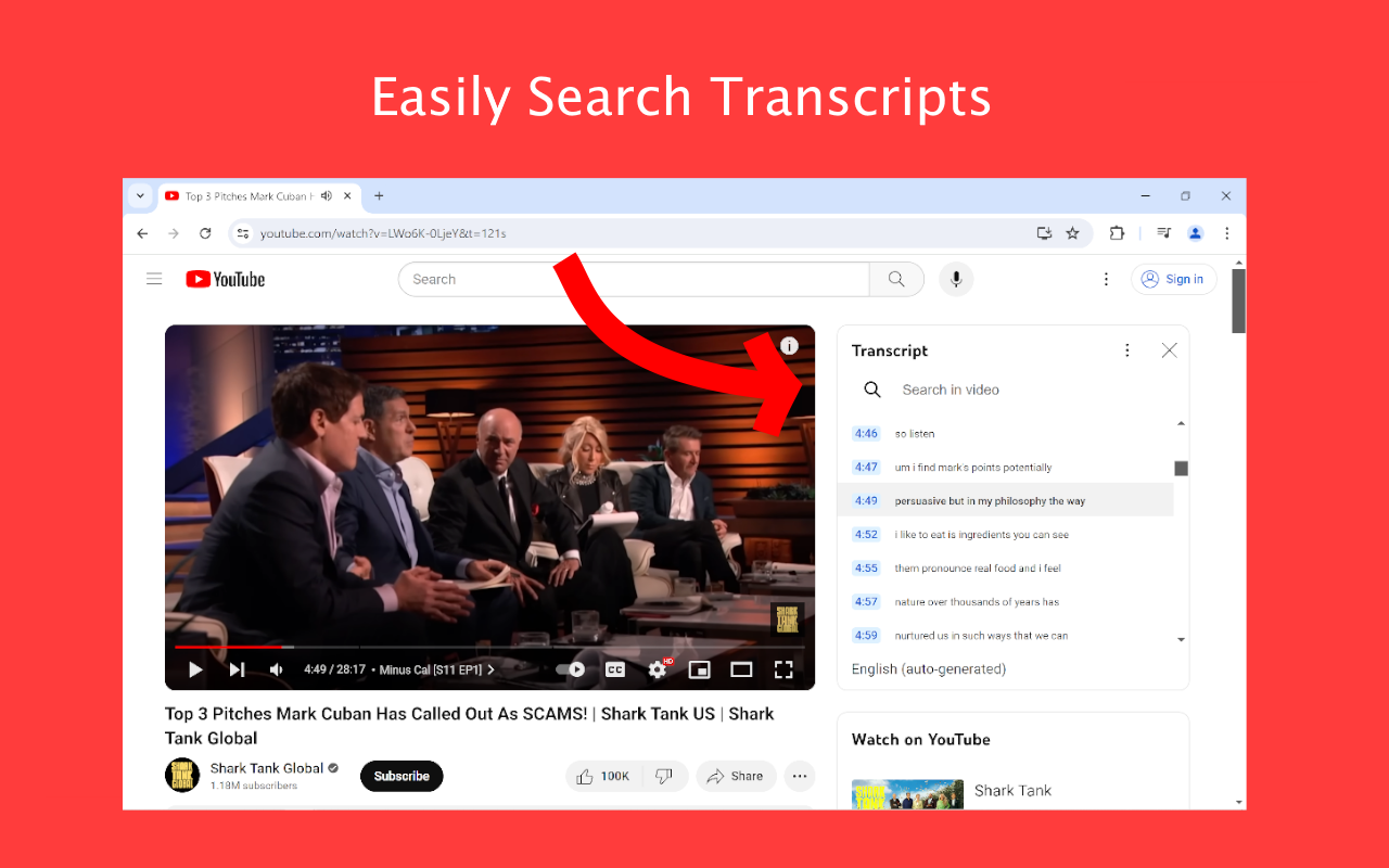 Поиск транскрипта YouTube media 2