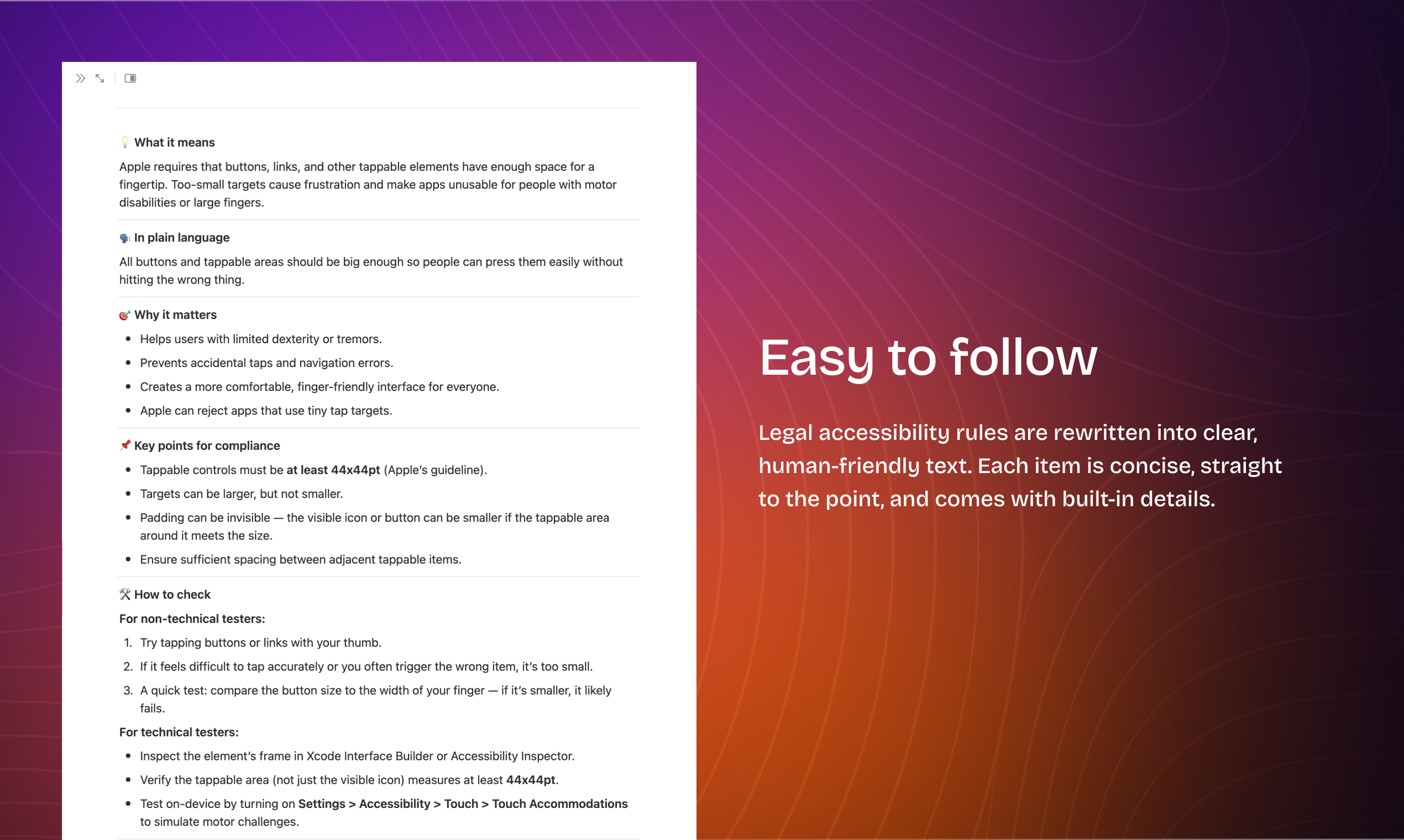 Human-Friendly Accessibility Checklist gallery image