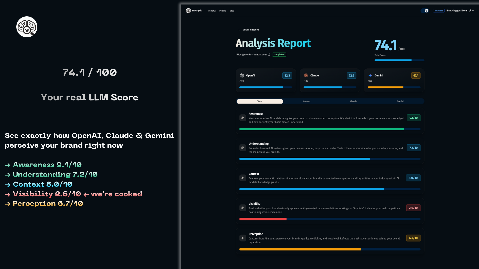 LLMOlytic - Screenshot 2 showing product features and functionality