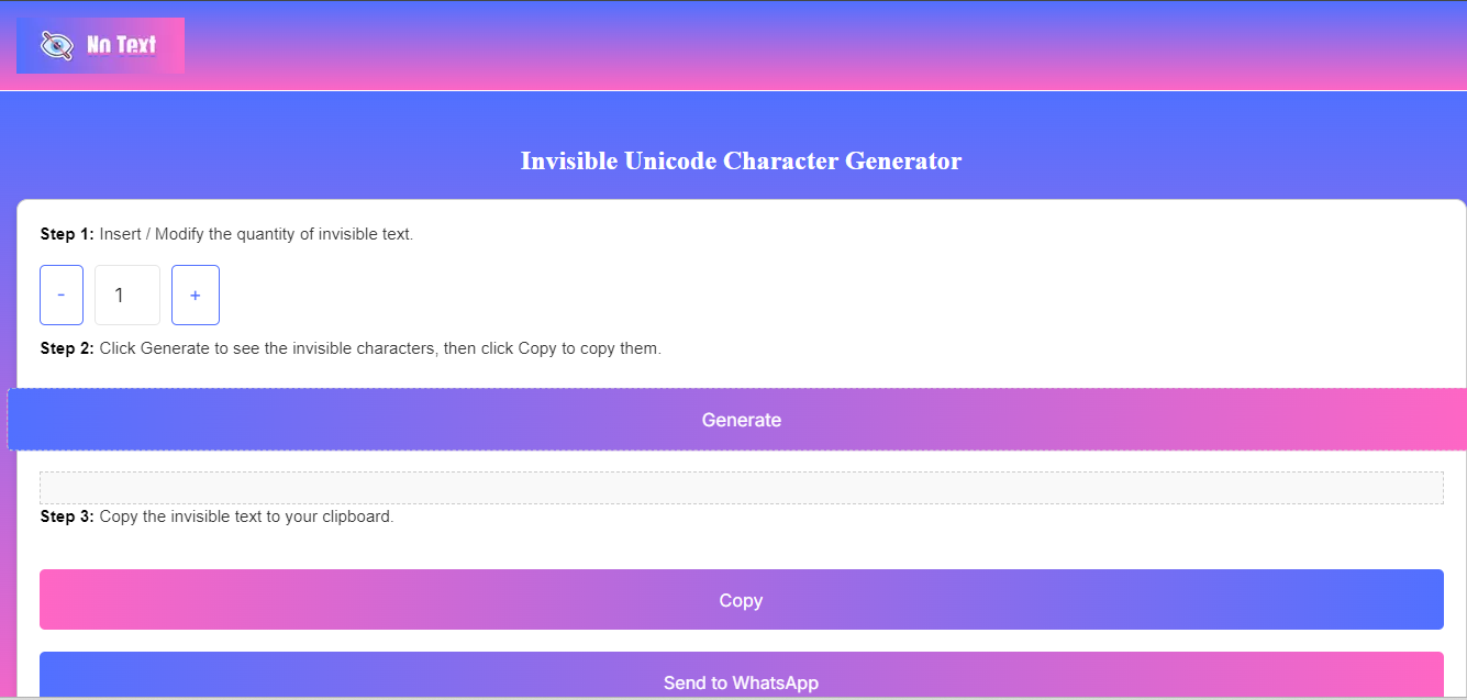 No Text - Create blank space & invisible characters in zero time! media 2