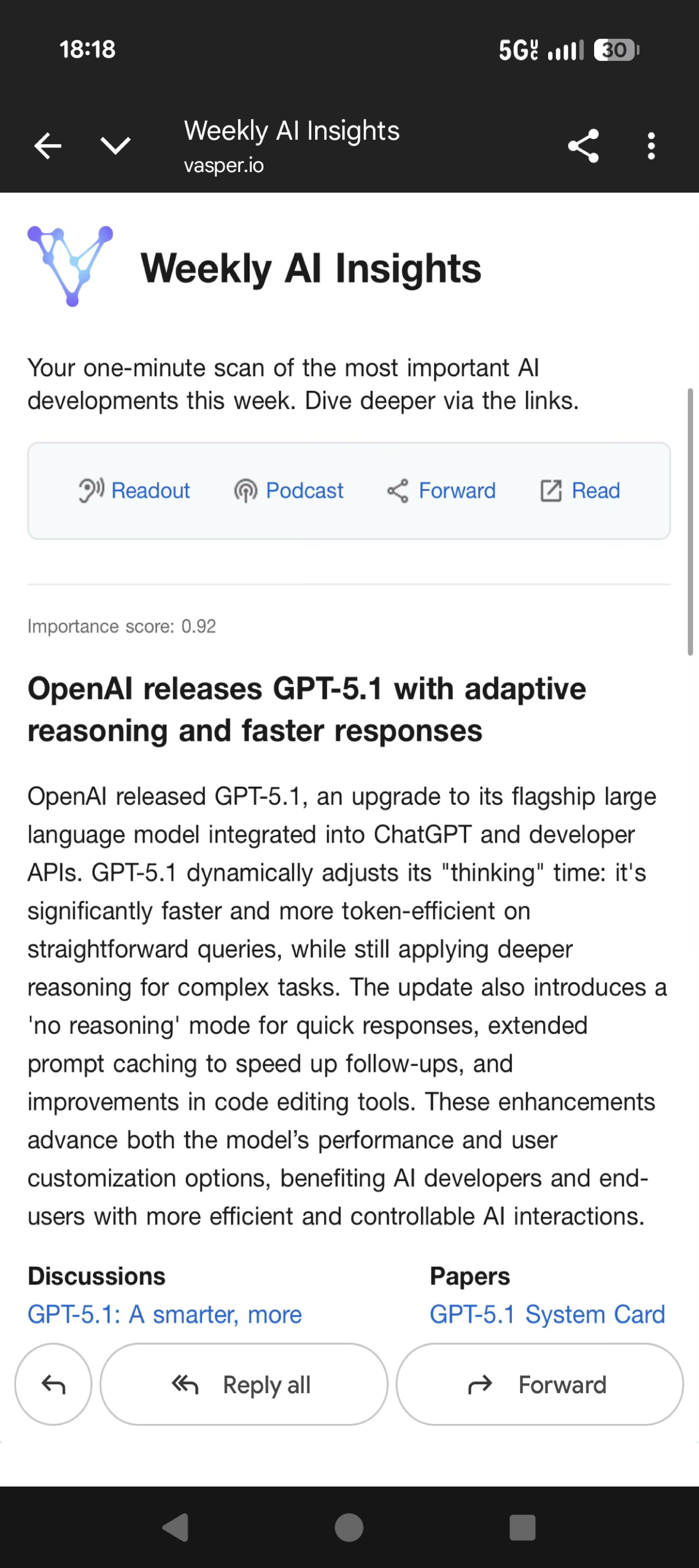 Vasper - Screenshot 2 showing product features and functionality