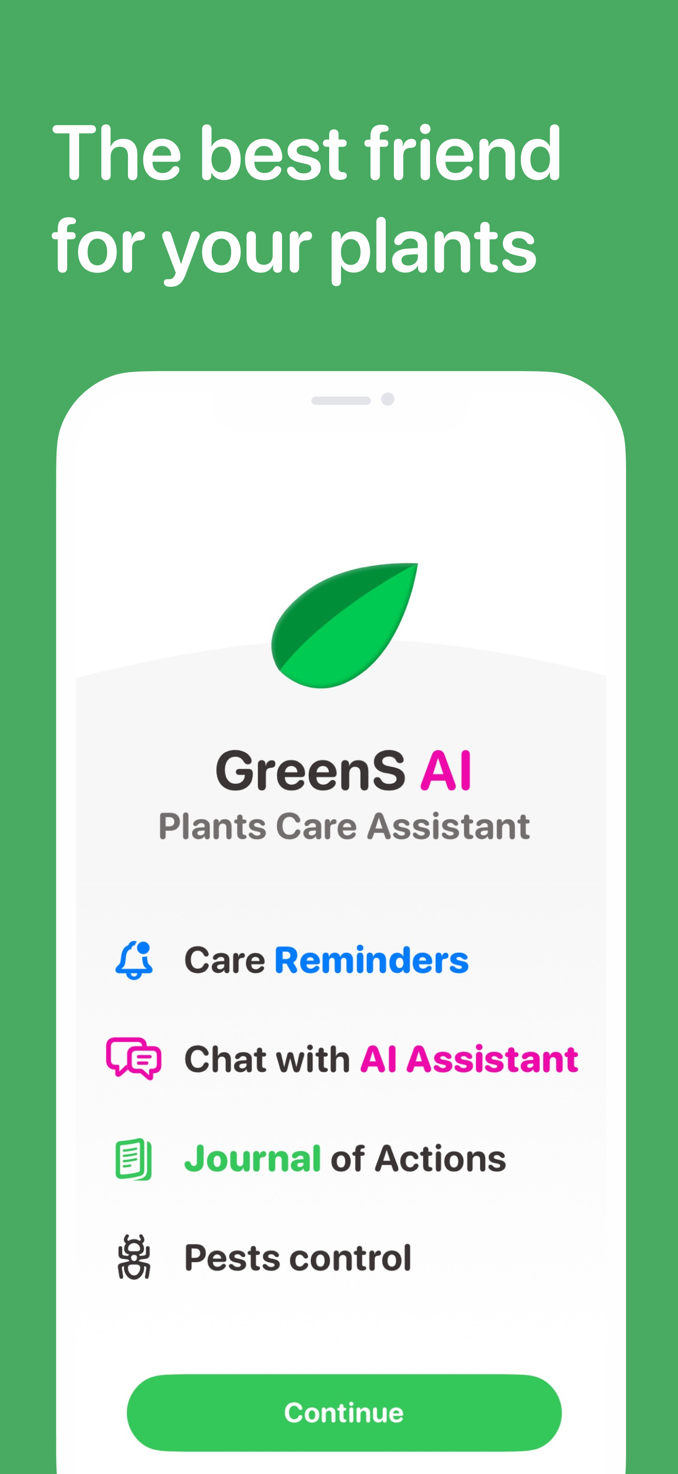 Mídia 2 de Verdes tem - Cuidados com plantas inteligentes: ID, pragas, lembretes, diário e chat da ai