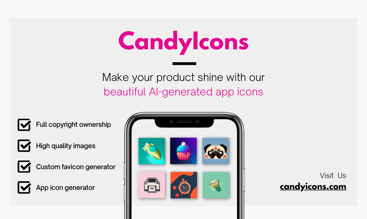 Media Candyicons - Temui ikon aplikasi Ai yang dihasilkan Ai yang indah untuk produk anda 1