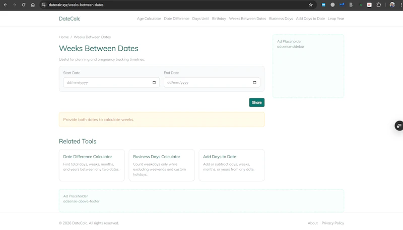 DateCalc screenshot 2
