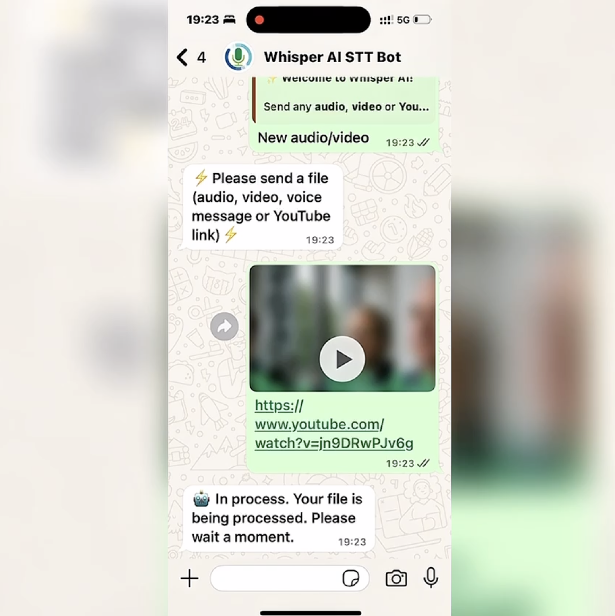 กระซิบ Whatsapp STT BOT - ถอดความและสรุปบันทึกเสียงใน whatsapp media 3