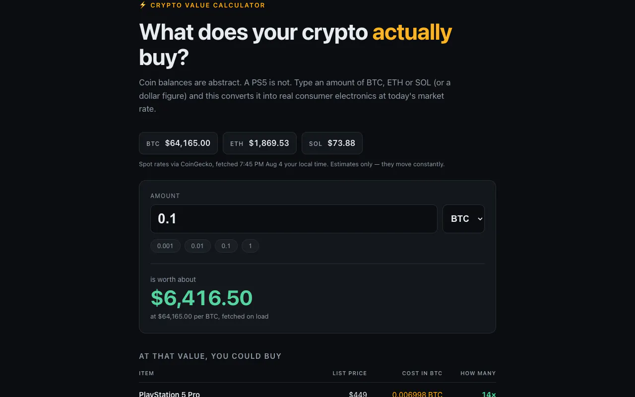 Crypto Value Calculator gallery image