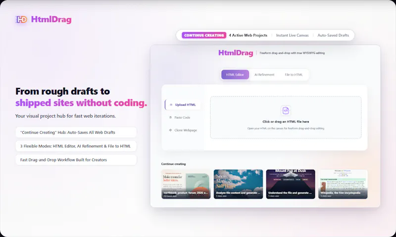 HtmlDrag screenshot 2