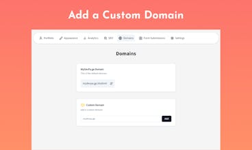 Una imagen que ilustra el proceso de reclamar un dominio personalizado en MyDevPage para establecer una identidad en línea única.