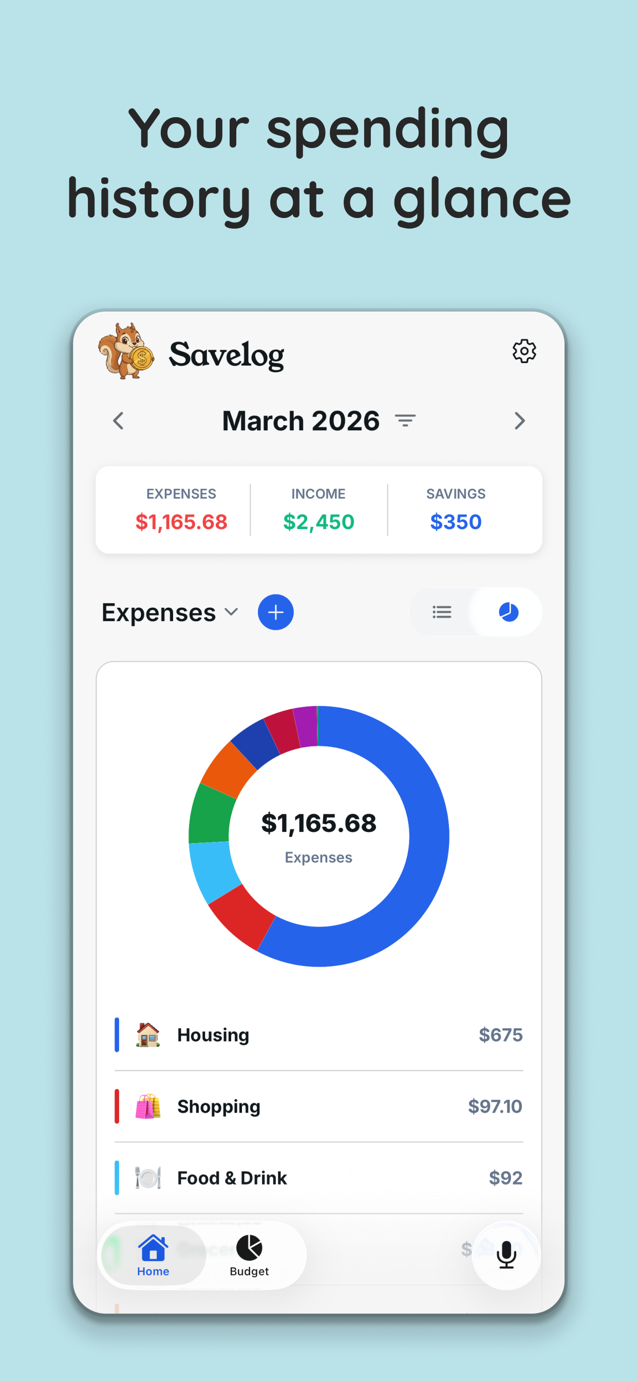 Savelog: AI Budget & Expenses gallery image