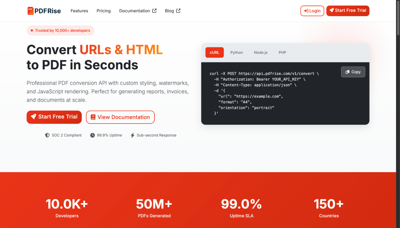 PDFRise - Main product screenshot demonstrating key features and user interface