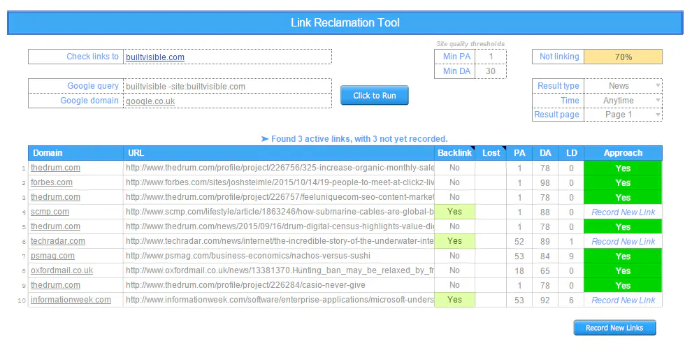Link Reclamation Tool
