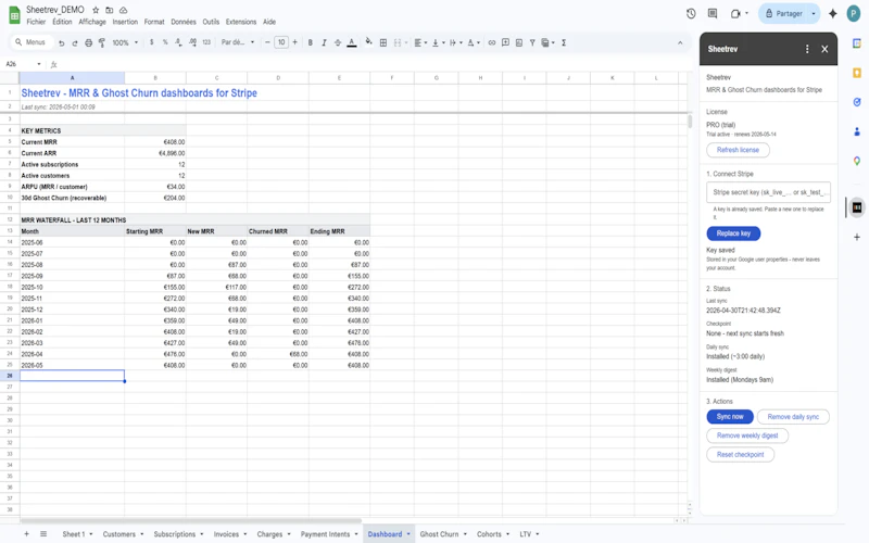 Sheetrev / Your MRR, in your sheet. screenshot 4