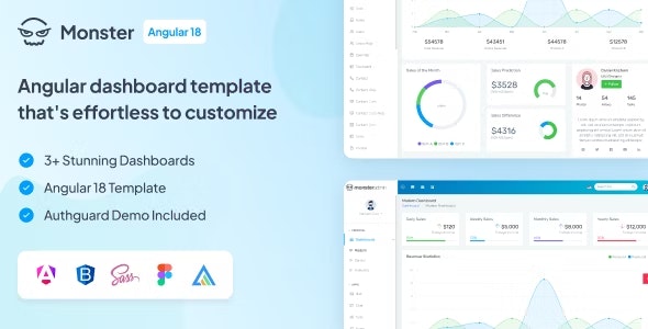 Monster Angular 18 Admin -Armaturenbrett media 1