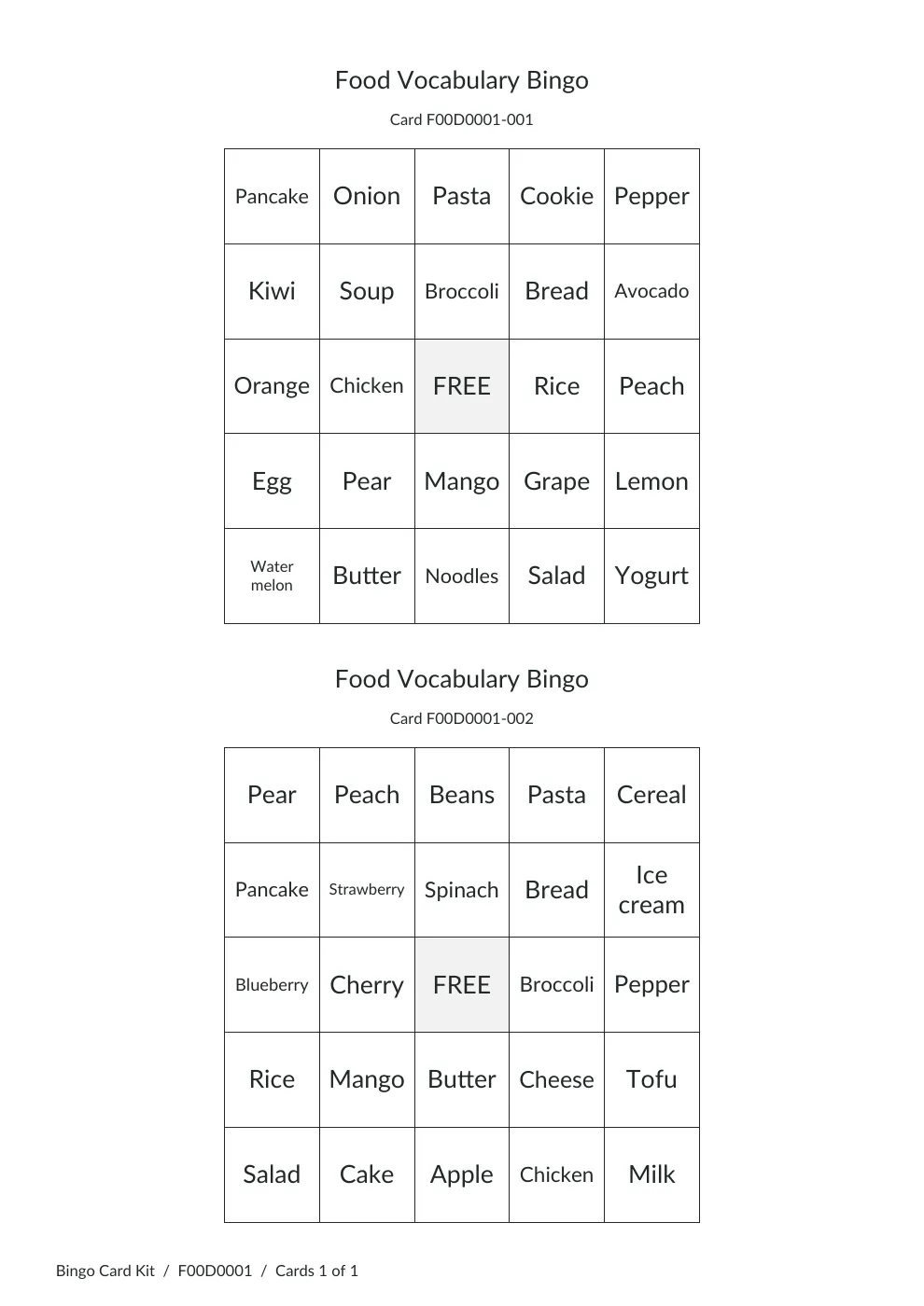 Bingo Card Kit gallery image
