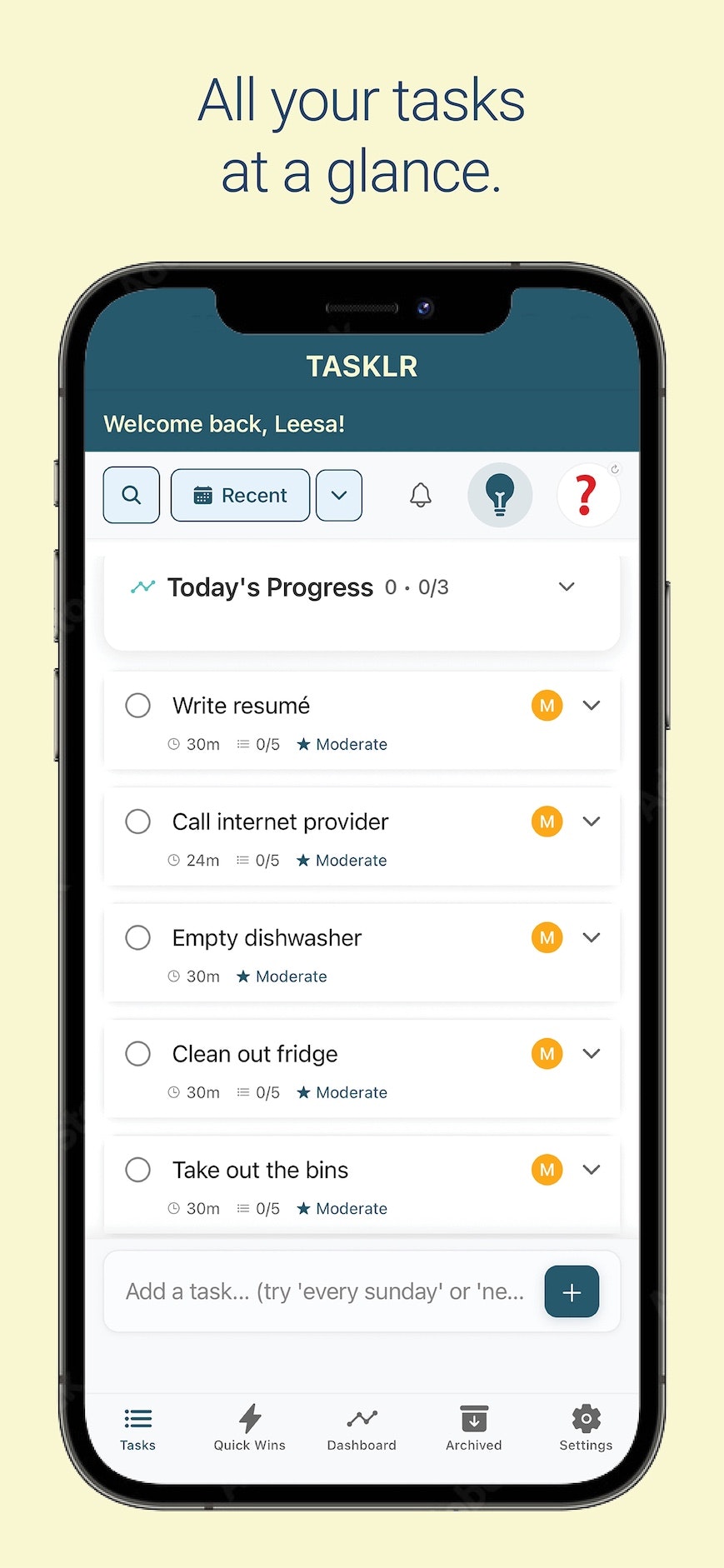 Tasklr - Main product screenshot demonstrating key features and user interface