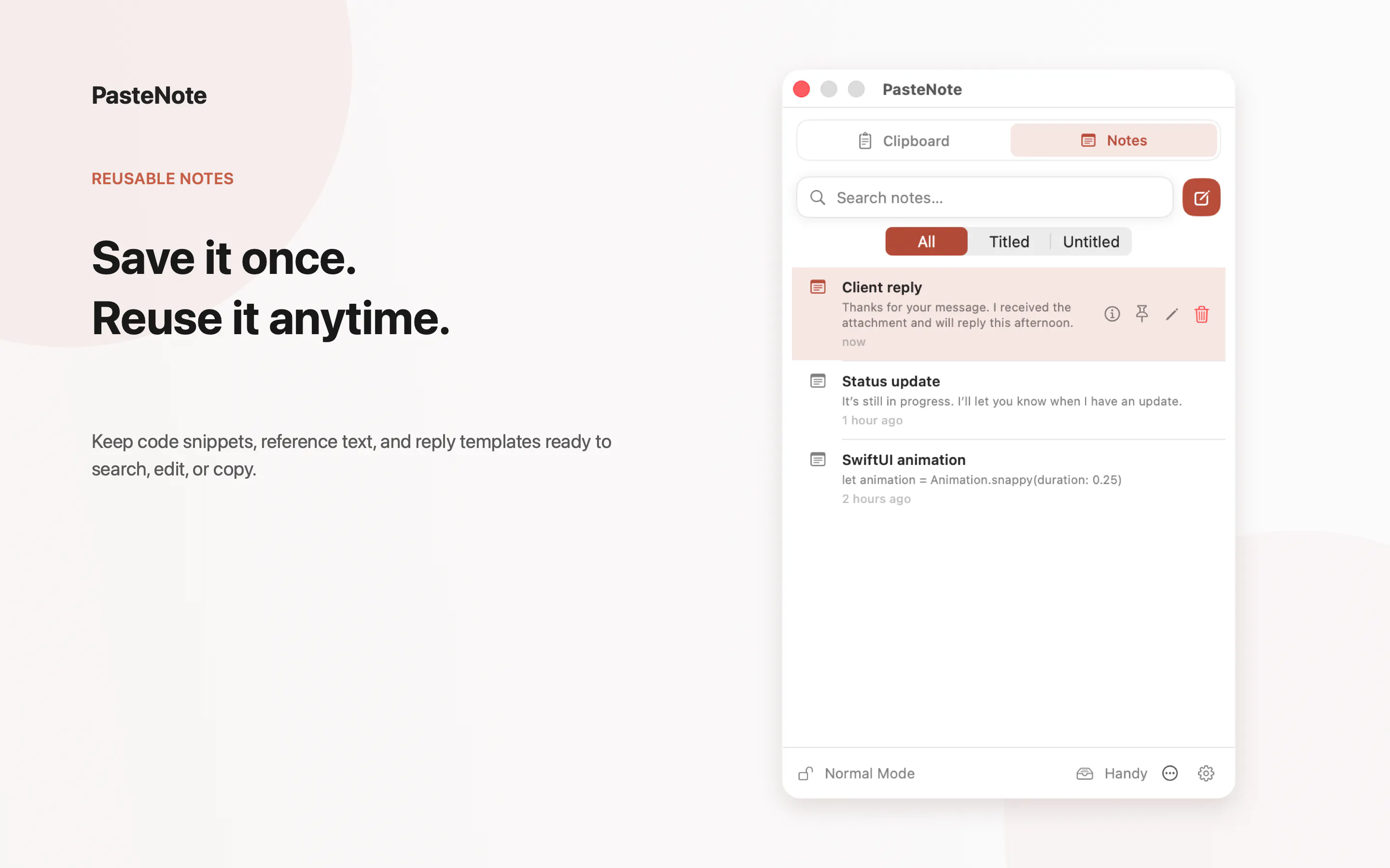 PasteNote screenshot