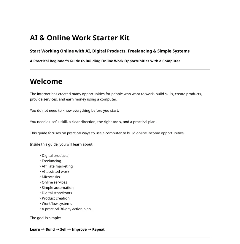 AI & Online Work Starter Kit gallery image