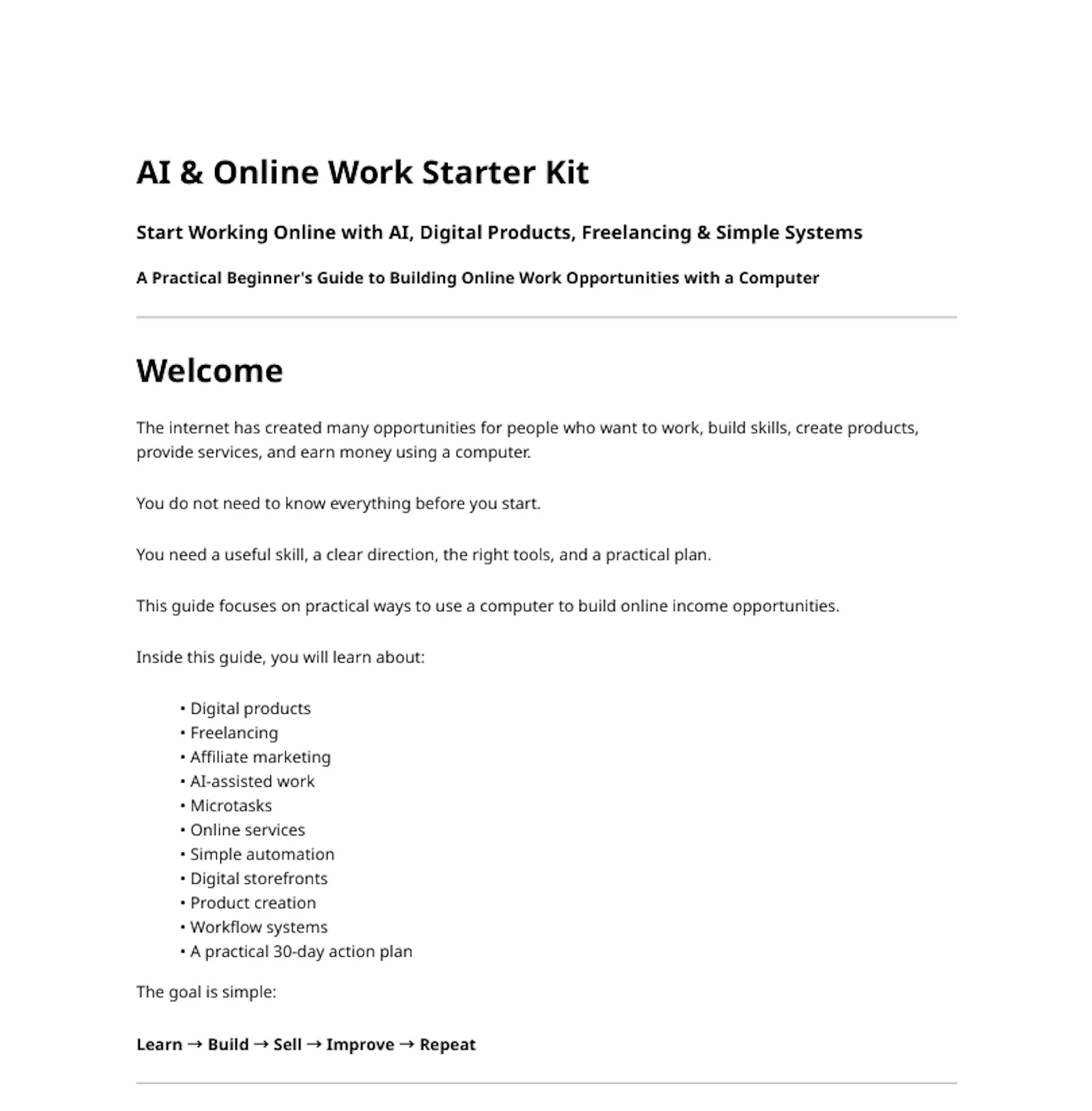 AI & Online Work Starter Kit screenshot 2