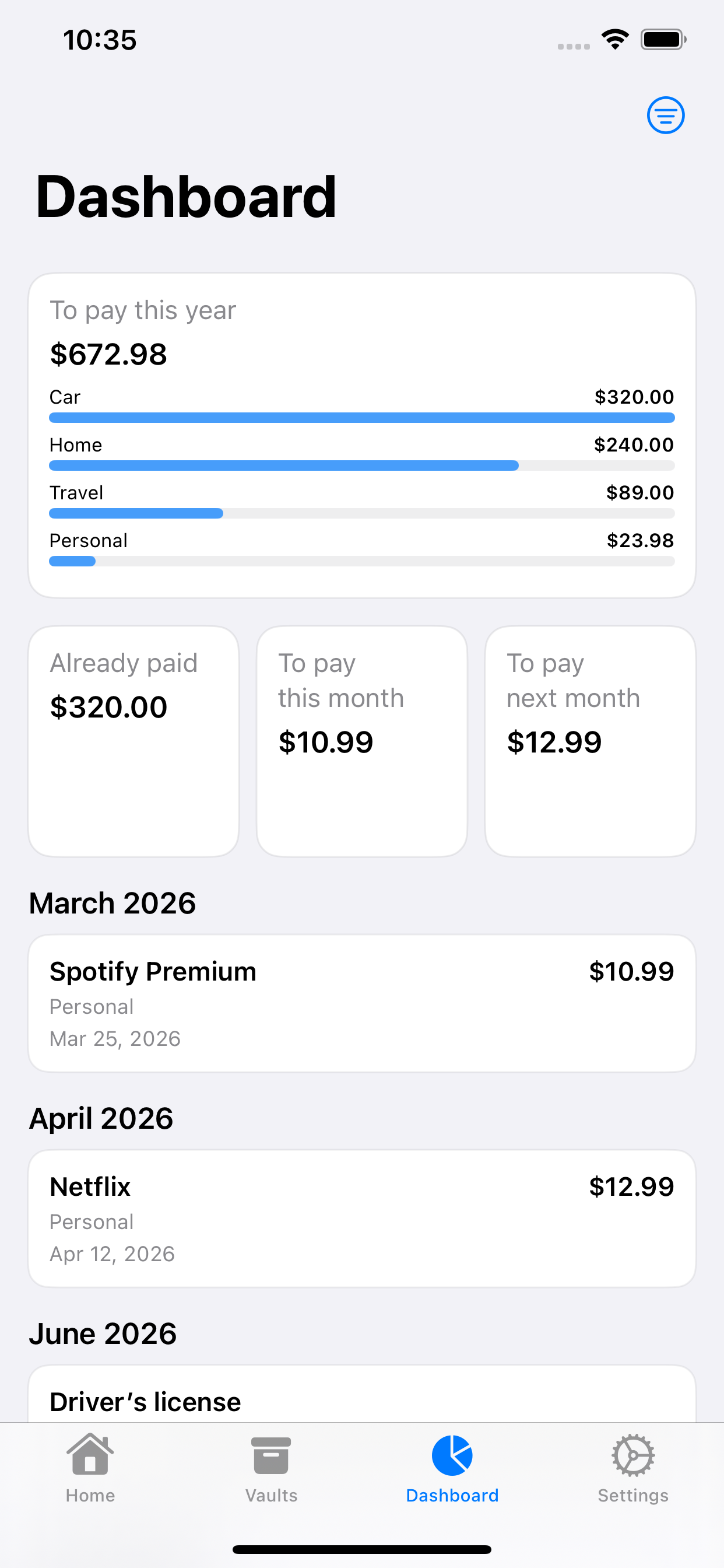 Renewal Vault - Screenshot 2 showing product features and functionality