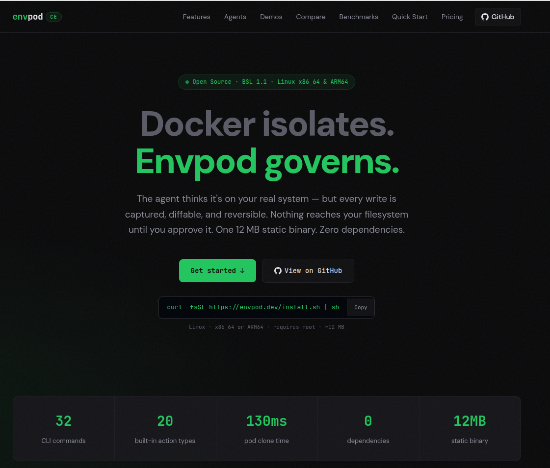 Envpod - Governance for AI agents gallery image