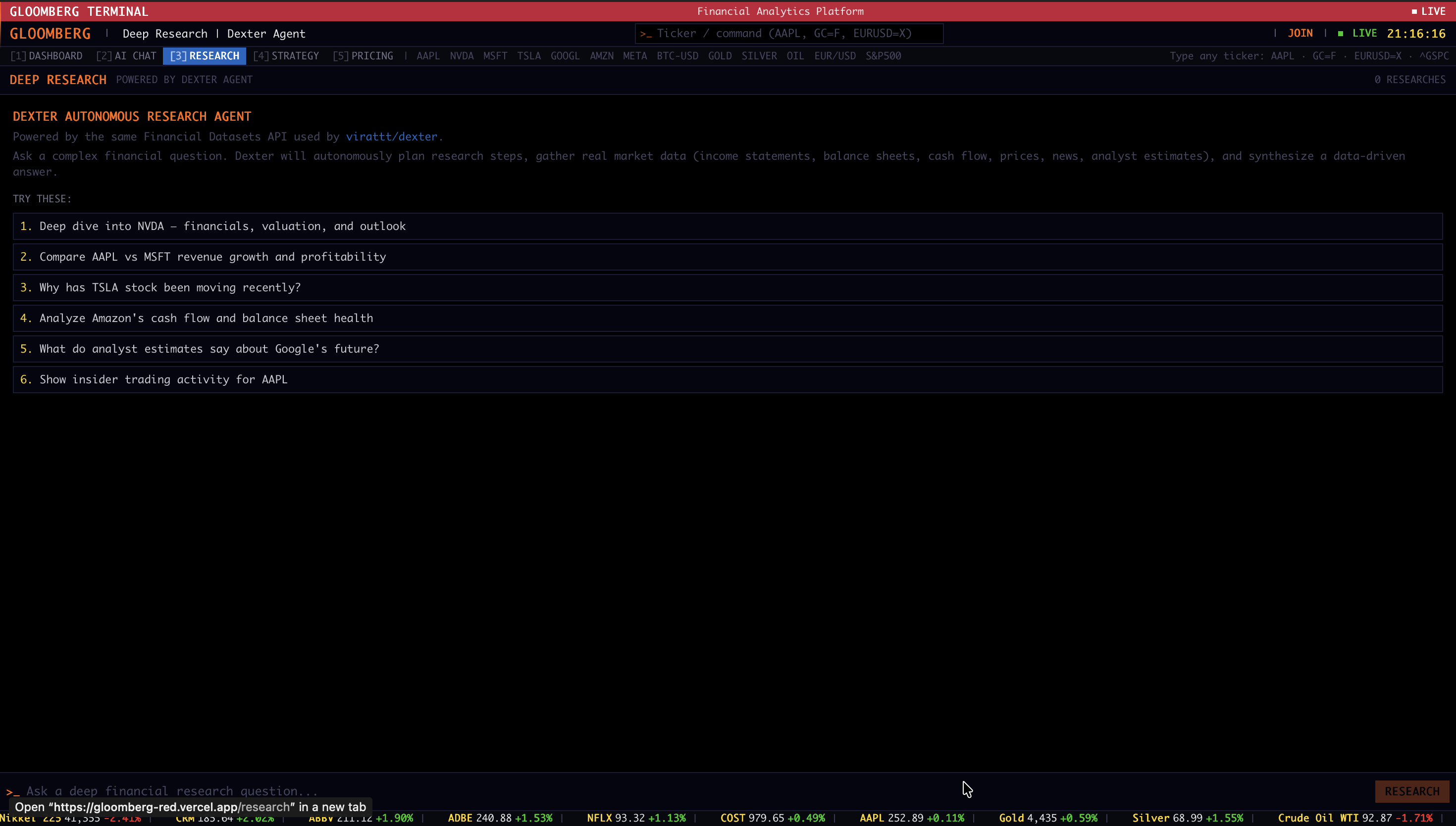 GLOOMBERG TERMINAL gallery image