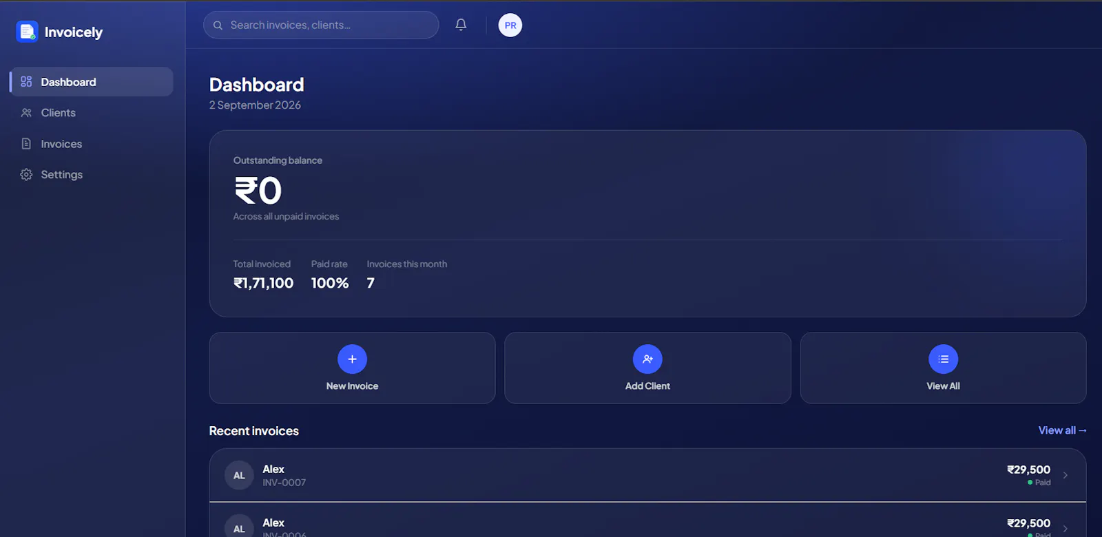 Invoicely — Simple GST Invoicing screenshot 1