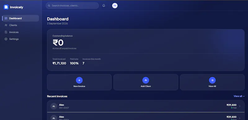 Invoicely — Simple GST Invoicing screenshot 1