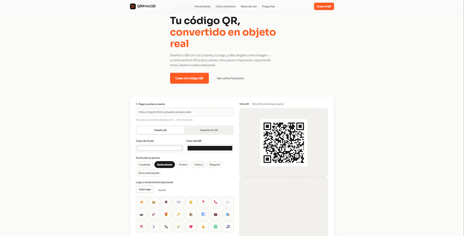 QRPrint3D screenshot 1
