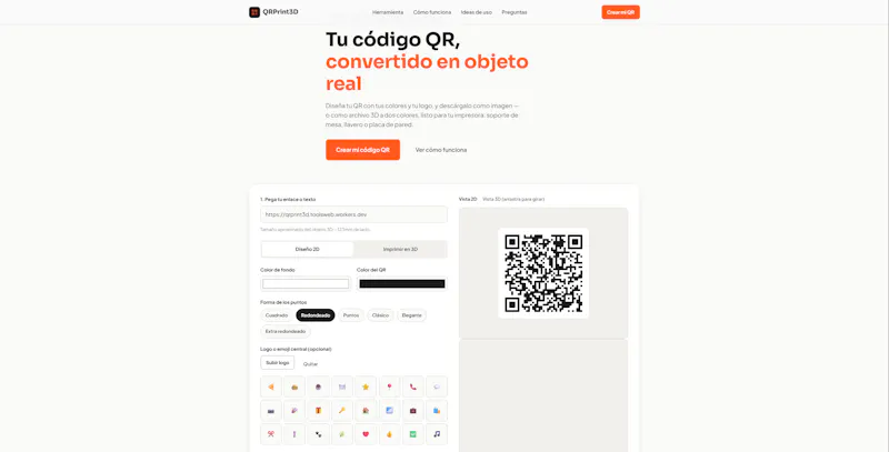 QRPrint3D screenshot 1