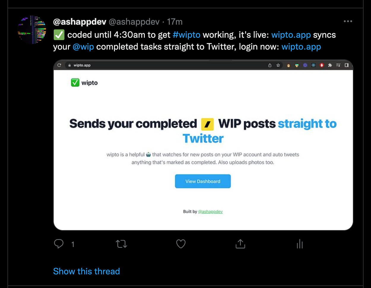 Wipro - Invia i post WIP completati direttamente su Twitter media 4