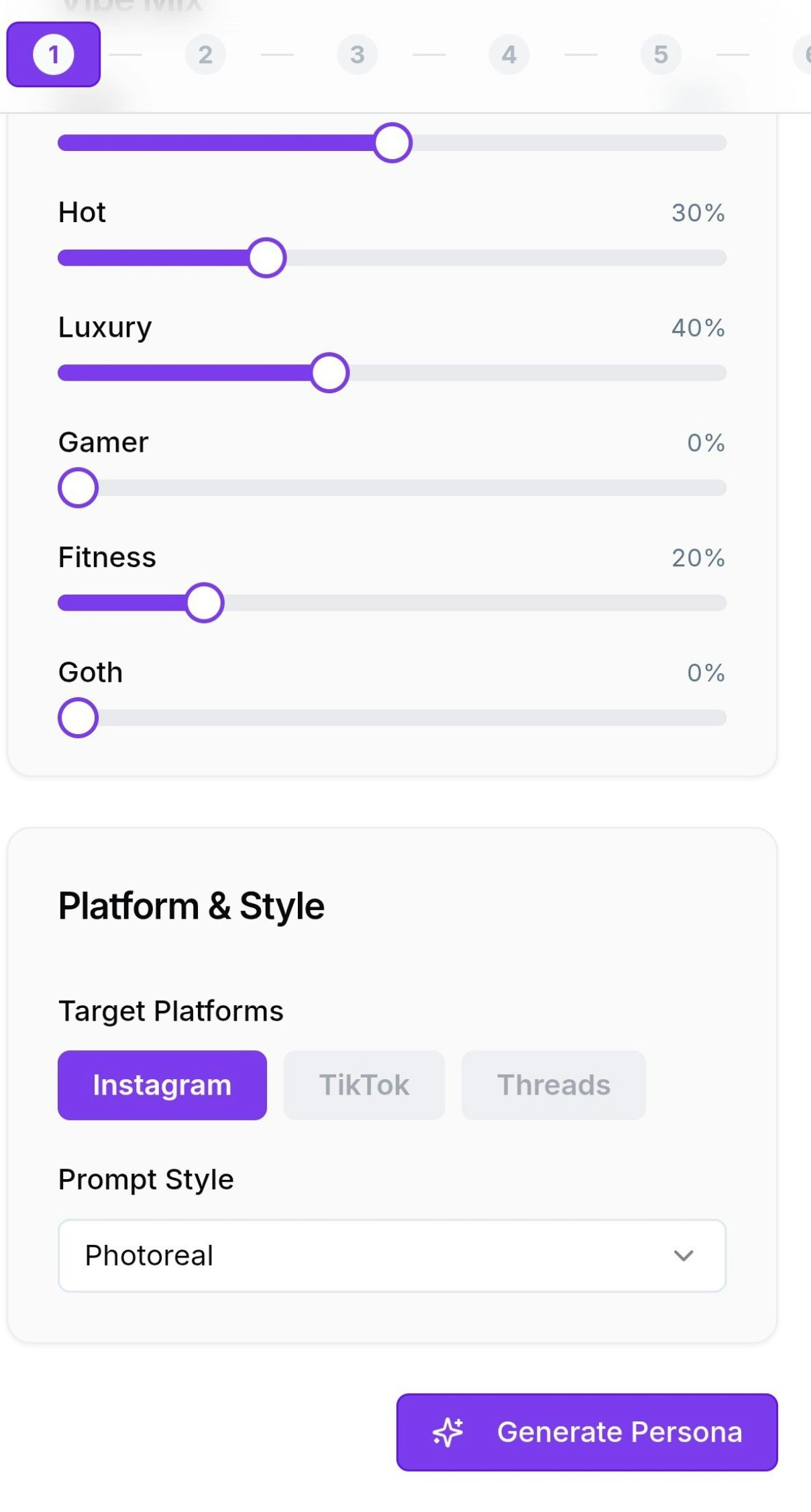 AI Influencer Content Generator - Screenshot 3 showing product features and functionality