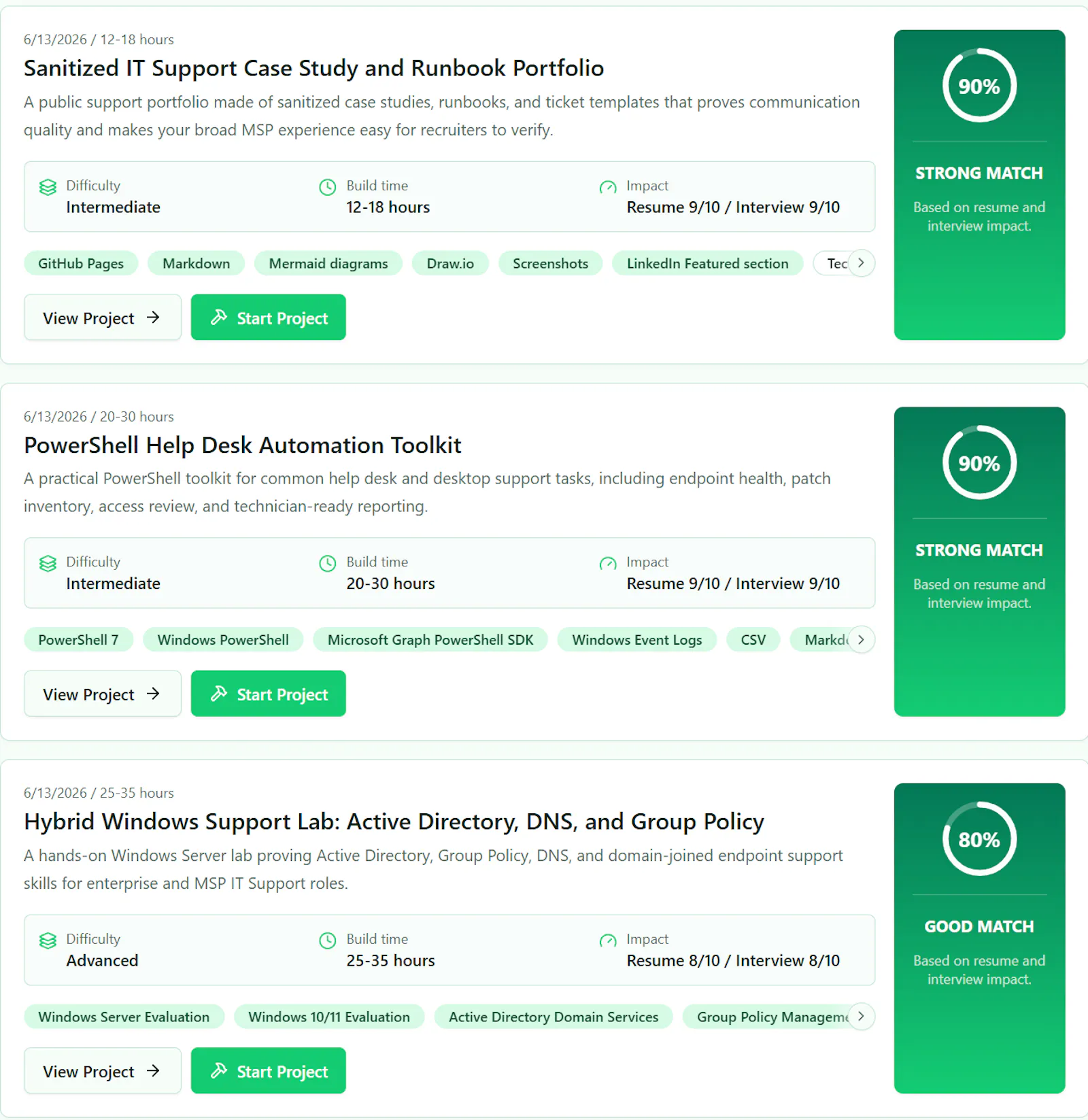 Projects2Jobs AI screenshot 2