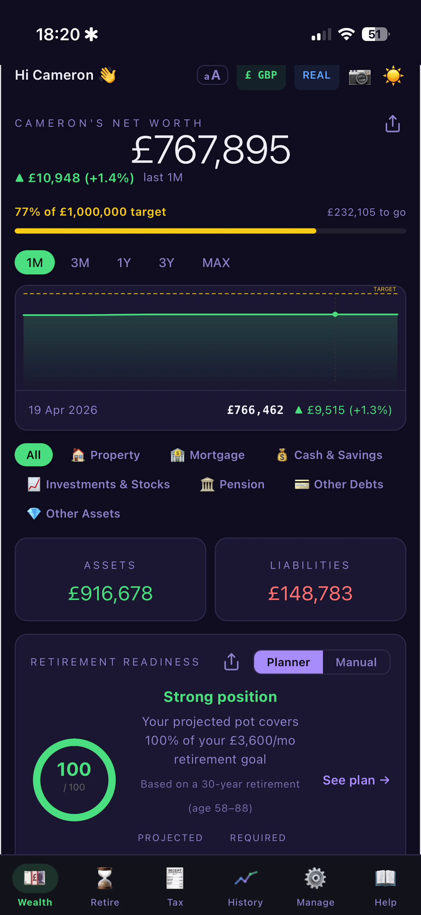 WealthView—Track Your Worth, Retirement. screenshot 1