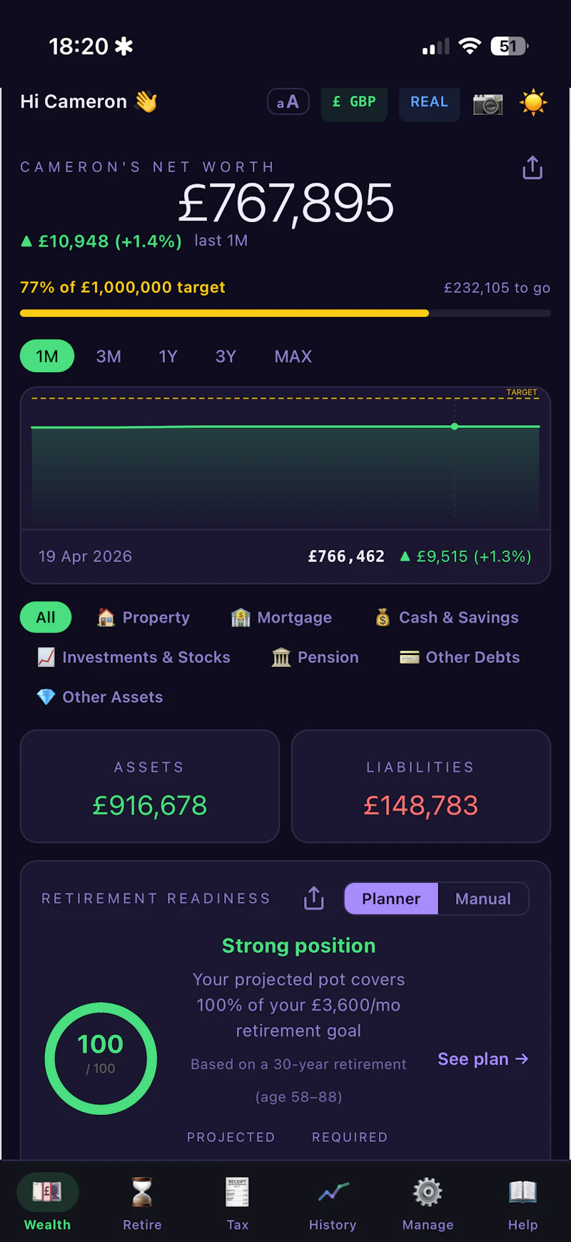 WealthView—Track Your Worth, Retirement. screenshot 1