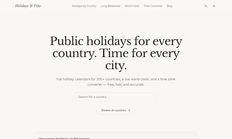 Holidays & Time screenshot 1