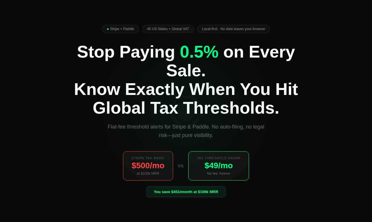 Tax Threshold Radar gallery image