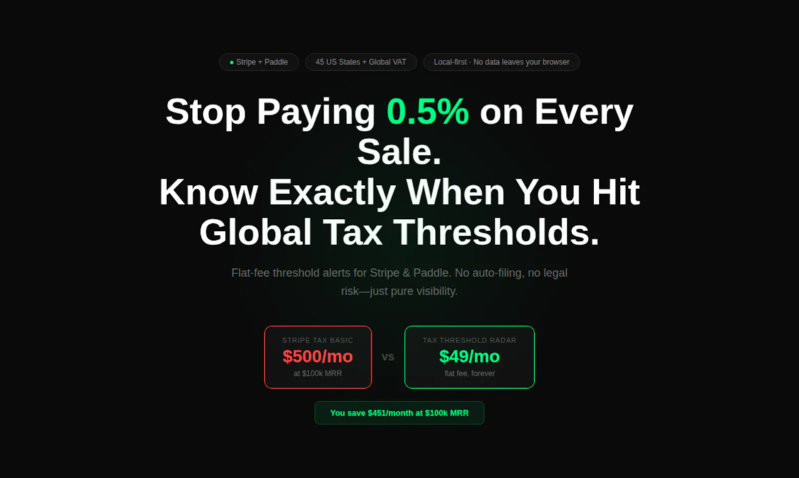 Tax Threshold Radar screenshot 2