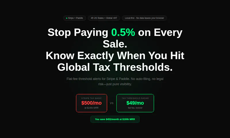 Tax Threshold Radar screenshot 2